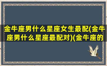 金牛座男什么星座女生最配(金牛座男什么星座最配对)(金牛座的男生和什么座的女生最配)