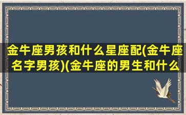 金牛座男孩和什么星座配(金牛座名字男孩)(金牛座的男生和什么星座的女生最般配)