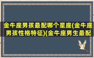 金牛座男孩最配哪个星座(金牛座男孩性格特征)(金牛座男生最配的星座)