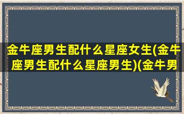 金牛座男生配什么星座女生(金牛座男生配什么星座男生)(金牛男生配什么星座配对)