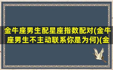 金牛座男生配星座指数配对(金牛座男生不主动联系你是为何)(金牛男匹配的星座配对成功率)