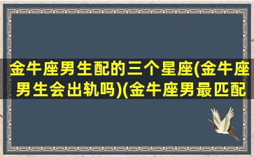 金牛座男生配的三个星座(金牛座男生会出轨吗)(金牛座男最匹配的星座)