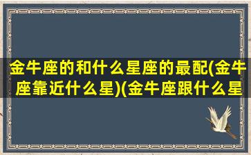 金牛座的和什么星座的最配(金牛座靠近什么星)(金牛座跟什么星座般配)