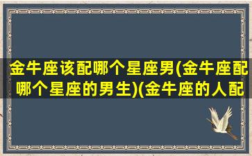 金牛座该配哪个星座男(金牛座配哪个星座的男生)(金牛座的人配什么座的男朋友)