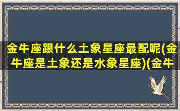 金牛座跟什么土象星座最配呢(金牛座是土象还是水象星座)(金牛土相星座)