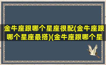 金牛座跟哪个星座很配(金牛座跟哪个星座最搭)(金牛座跟哪个星座最般配)