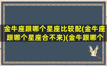 金牛座跟哪个星座比较配(金牛座跟哪个星座合不来)(金牛跟哪个星座更配)