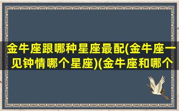 金牛座跟哪种星座最配(金牛座一见钟情哪个星座)(金牛座和哪个星座最有缘分)