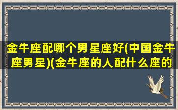 金牛座配哪个男星座好(中国金牛座男星)(金牛座的人配什么座的男朋友)