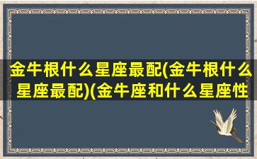 金牛根什么星座最配(金牛根什么星座最配)(金牛座和什么星座性格最像)