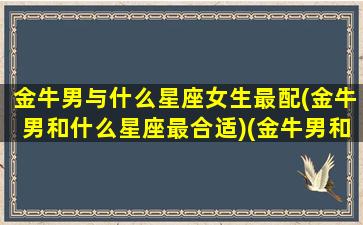 金牛男与什么星座女生最配(金牛男和什么星座最合适)(金牛男和哪个星座女生最配)