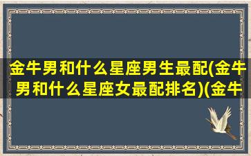 金牛男和什么星座男生最配(金牛男和什么星座女最配排名)(金牛男跟什么星座最配对)