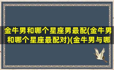 金牛男和哪个星座男最配(金牛男和哪个星座最配对)(金牛男与哪个星座最配)