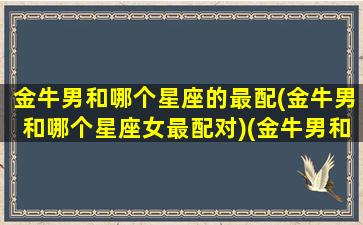 金牛男和哪个星座的最配(金牛男和哪个星座女最配对)(金牛男和什么星座最配做夫妻)