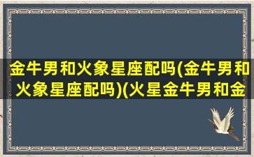 金牛男和火象星座配吗(金牛男和火象星座配吗)(火星金牛男和金星金牛女)