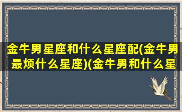 金牛男星座和什么星座配(金牛男最烦什么星座)(金牛男和什么星座最配对指数)