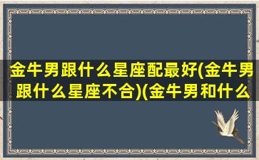 金牛男跟什么星座配最好(金牛男跟什么星座不合)(金牛男和什么星座合得来)