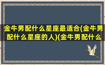 金牛男配什么星座最适合(金牛男配什么星座的人)(金牛男配什么星座最好的)