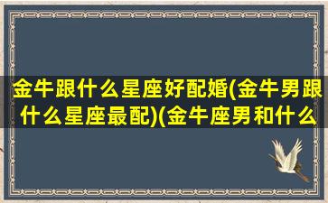 金牛跟什么星座好配婚(金牛男跟什么星座最配)(金牛座男和什么星座最合适)