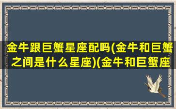 金牛跟巨蟹星座配吗(金牛和巨蟹之间是什么星座)(金牛和巨蟹座配对指数多少)