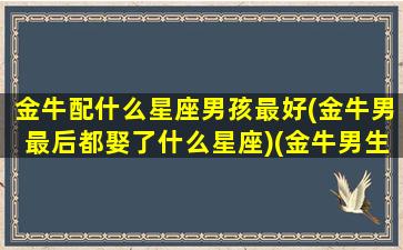 金牛配什么星座男孩最好(金牛男最后都娶了什么星座)(金牛男生配什么星座配对)