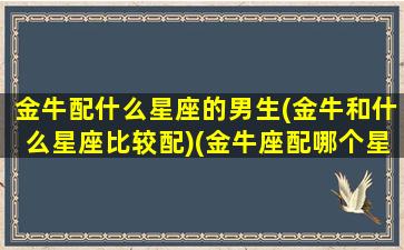 金牛配什么星座的男生(金牛和什么星座比较配)(金牛座配哪个星座做男朋友)