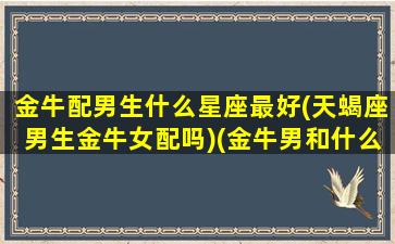 金牛配男生什么星座最好(天蝎座男生金牛女配吗)(金牛男和什么星座最配做夫妻)