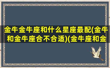 金牛金牛座和什么星座最配(金牛和金牛座合不合适)(金牛座和金牛星座配吗)