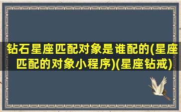 钻石星座匹配对象是谁配的(星座匹配的对象小程序)(星座钻戒)