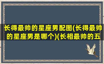 长得最帅的星座男配图(长得最帅的星座男是哪个)(长相最帅的五大星座男)