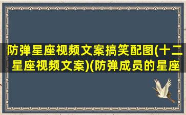 防弹星座视频文案搞笑配图(十二星座视频文案)(防弹成员的星座)