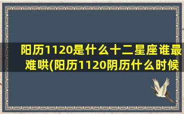 阳历1120是什么十二星座谁最难哄(阳历1120阴历什么时候)