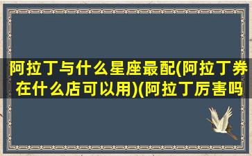 阿拉丁与什么星座最配(阿拉丁券在什么店可以用)(阿拉丁厉害吗)