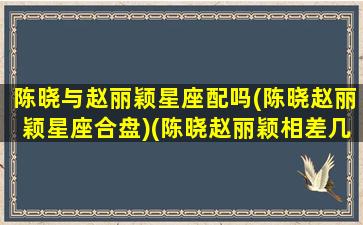 陈晓与赵丽颖星座配吗(陈晓赵丽颖星座合盘)(陈晓赵丽颖相差几岁了)