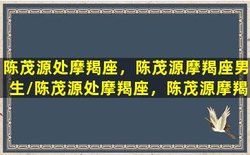 陈茂源处摩羯座，陈茂源摩羯座男生/陈茂源处摩羯座，陈茂源摩羯座男生-我的网站