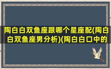 陶白白双鱼座跟哪个星座配(陶白白双鱼座男分析)(陶白白口中的双鱼座)