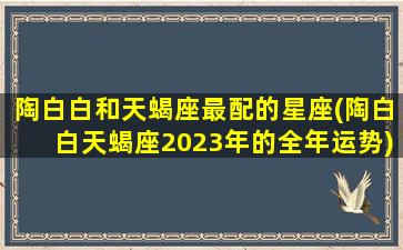 陶白白和天蝎座最配的星座(陶白白天蝎座2023年的全年运势)(陶白白的天蝎座是什么意思)