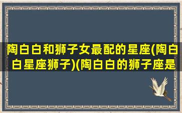 陶白白和狮子女最配的星座(陶白白星座狮子)(陶白白的狮子座是什么意思)