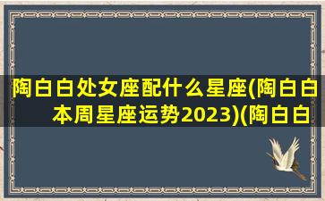 陶白白处女座配什么星座(陶白白本周星座运势2023)(陶白白处女座感情)