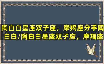 陶白白星座双子座，摩羯座分手陶白白/陶白白星座双子座，摩羯座分手陶白白-我的网站