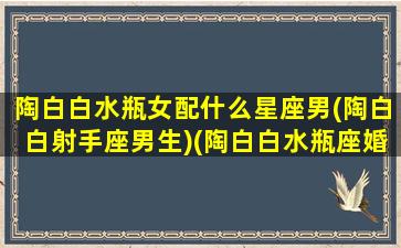 陶白白水瓶女配什么星座男(陶白白射手座男生)(陶白白水瓶座婚恋观)