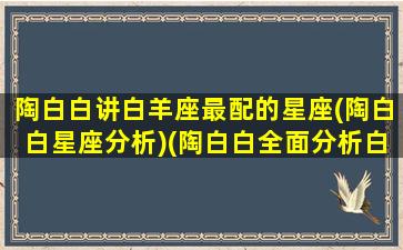 陶白白讲白羊座最配的星座(陶白白星座分析)(陶白白全面分析白羊座)