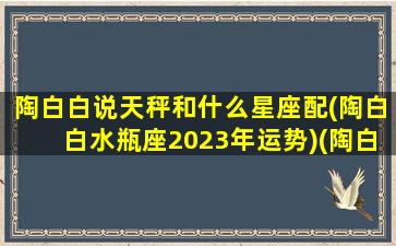 陶白白说天秤和什么星座配(陶白白水瓶座2023年运势)(陶白白,天秤座)