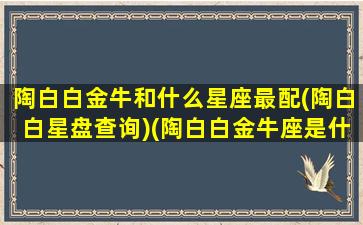 陶白白金牛和什么星座最配(陶白白星盘查询)(陶白白金牛座是什么意思)