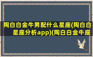 陶白白金牛男配什么星座(陶白白星座分析app)(陶白白金牛座女生性格特点)