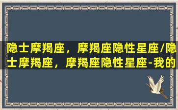 隐士摩羯座，摩羯座隐性星座/隐士摩羯座，摩羯座隐性星座-我的网站(摩羯座的隐性星座是什么)