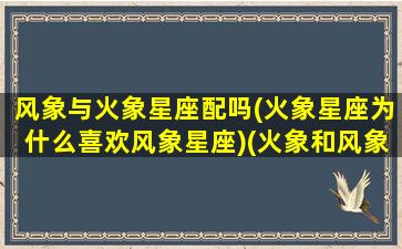 风象与火象星座配吗(火象星座为什么喜欢风象星座)(火象和风象星座区别)