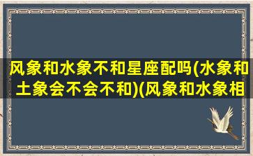 风象和水象不和星座配吗(水象和土象会不会不和)(风象和水象相处和谐吗)