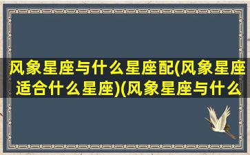 风象星座与什么星座配(风象星座适合什么星座)(风象星座与什么最搭配)