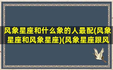 风象星座和什么象的人最配(风象星座和风象星座)(风象星座跟风象星座配吗)